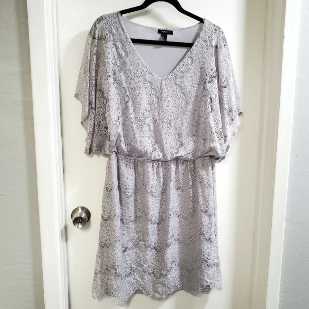 Alfani lace dress, light purple lilac